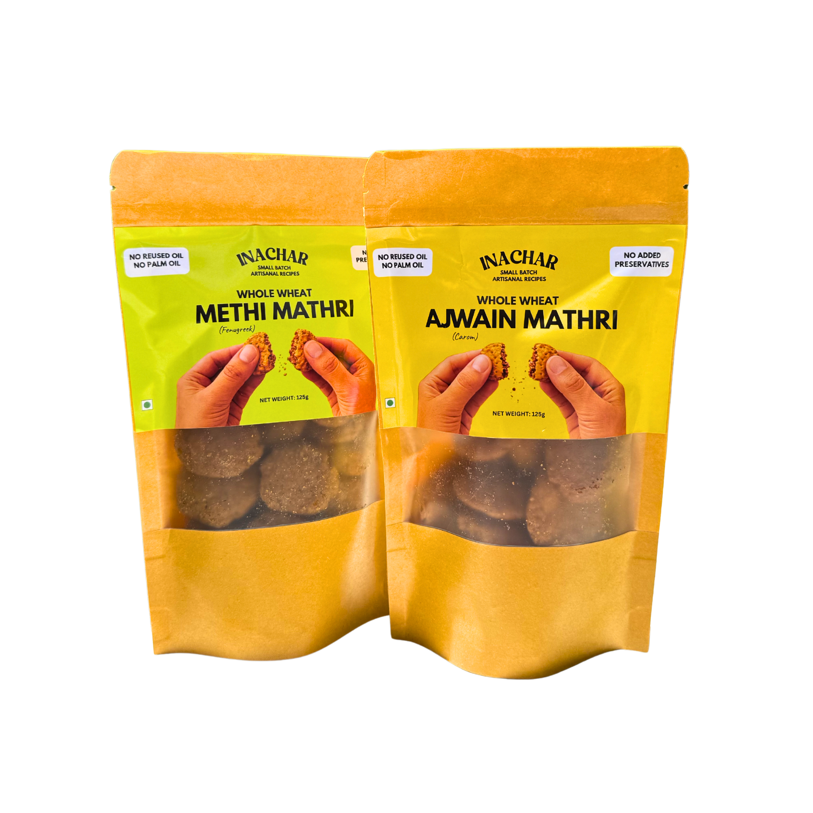 Insaf Mathri Mathri DUO Combo Pack: AJWAIN + METHI 125g EACH – INACHAR